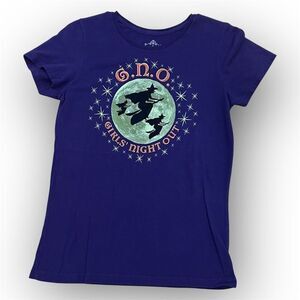 Girls Night Out Glow n Dark Halloween Witches T-Shirt 100% Cotton Women's Medium